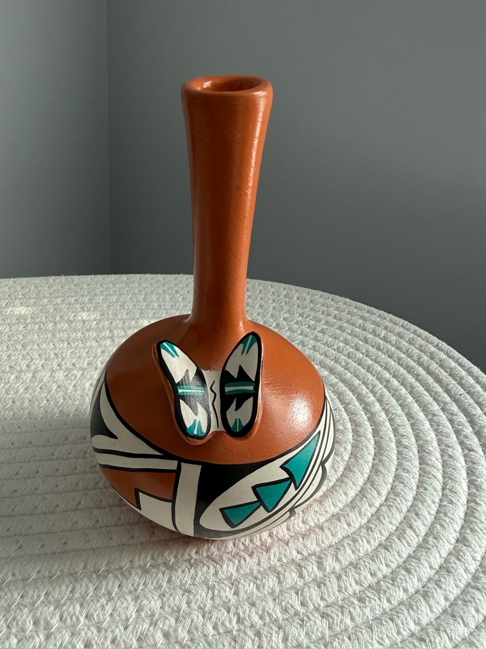 Hand-Painted Jemez Pueblo Pottery Vase by J. Pecos – Southwestern Native America